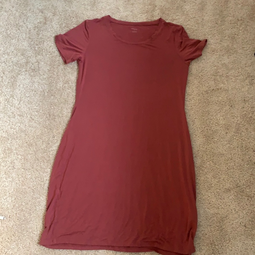 Daily Ritual Long Mauve Pink T-Shirt Dress